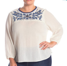 Lucky Brand Embroidered Top 1X NWT 99