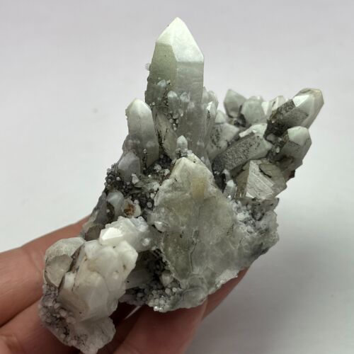 180g Inner Mongolia White candle Lemurian Quartz Lemuria Crystal Point A306 - Picture 4 of 8