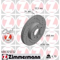 2X Bremsscheibe Vorne Ø280 Mm InnenbelüFtet Gelocht FüR VW Transporter IV 70XB