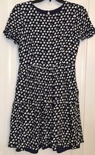 J.Crew Size 4 Navy White Yellow Floral Short Sleeve Keyhole Flutter Dress
