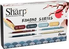 Pentel P200 Kimono Series Mechanical Pencil Set of 4-0.3/0.5/0.7/0.9mm