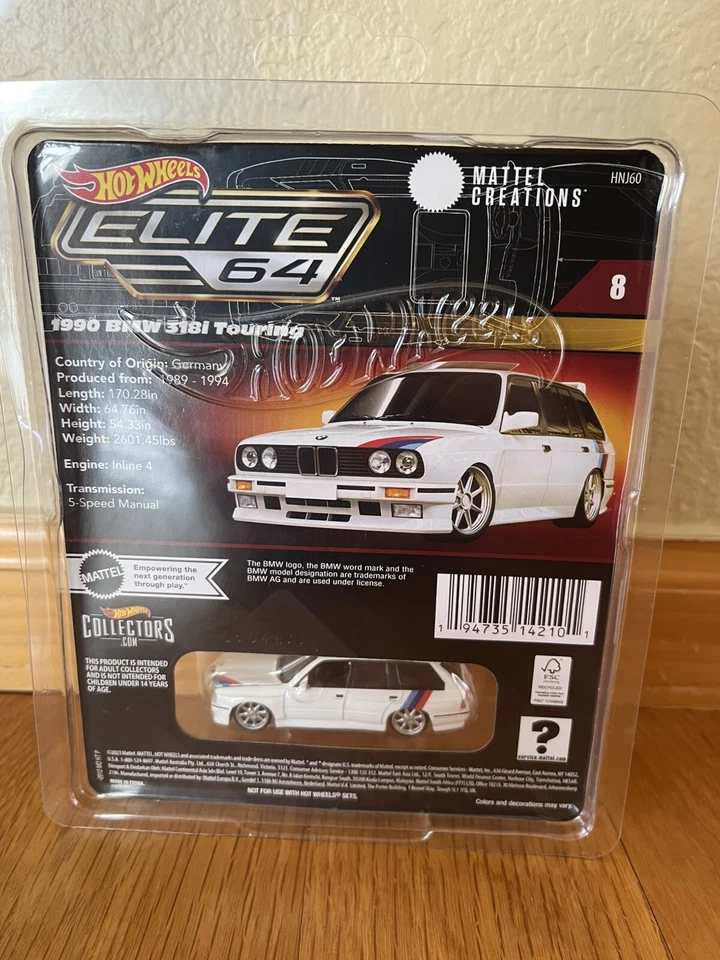 Hot Wheels Elite 64 1990 BMW 318i Touring E30 Wagon Touring Ready To Ship - Image 2 of 4