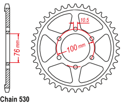 530-45T Motorcycle Rear Sprocket For Suzuki Road GS650 81-82 GS700 GSF1200 95-05 - Picture 2 of 4