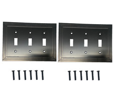 WALL SWITCH COVER Multiple QTYS TRIPLE 3 TOGGLE SWITCH PLATE Brushed Nickel