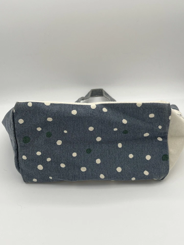 Bolso de Mano Life Is Good de Lona Denim Azul Marfil Copo de Nieve Lunares 8.5 x 8 Snap Foto 3 de 4