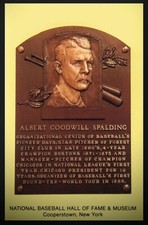 Albert Spalding Gold Baseball Hall of Fame Plaque Postcard 