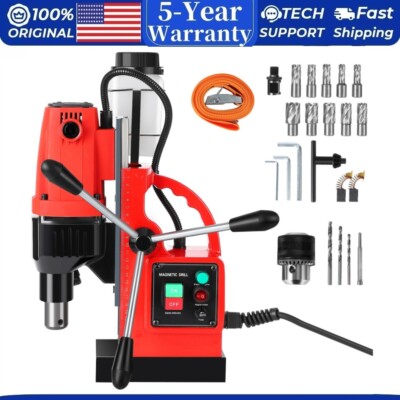 1400W 810 RPM Magnetic Drill Press 110V 2 Inch Boring Diameter Drill Bits NEW
