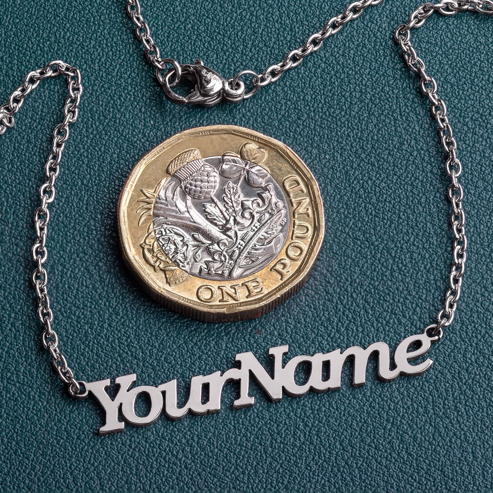 Personalised Name Necklace in Stainless Steel - UK Made Custom Gift