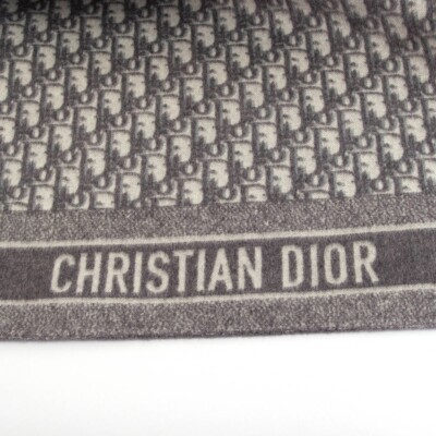 66642 auth CHRISTIAN DIOR grey wool DOUBLE SIDED BELTED Coat
