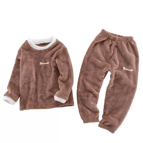 Girls Boys Fleece Pajamas Set Top and Pants Warm Sleepwear - Picture 22 of 45