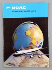 BOAC VINTAGE AIRLINE WORLDWIDE ROUTE MAP 1971 B.O.A.C. BOEING 747