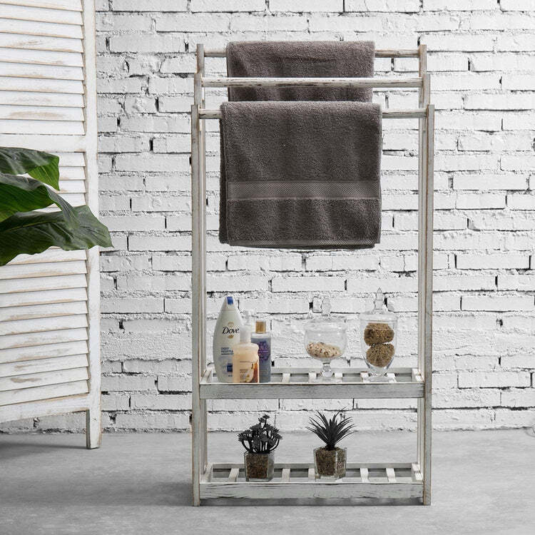 Holder Rack With 2 Slatted Bottom Shelves