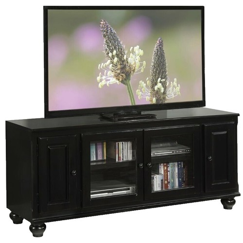 IBUYKE Floating TV Stand Wall Mount - Modern Wood Media Console With Power Outlets, Cable Management, Black, Fits 43-60 Inch TVs - View #7