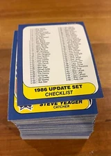 1986 Fleer Update Baseball Cards 1-132 (NM) - You Pick - Complete Your Set