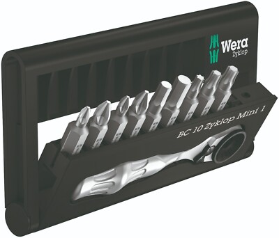 Wera Bit-Check 10 Zyklop Mini 1 Socket Wrench Bit Set 1/4'' Drive 05073645001