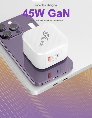 Cargador Adaptador Rápido De 45W USB-C PD Para iPhone 15 14 13 12 Pro Max - Imagen 9 de 25