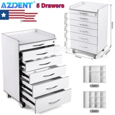 5 Drawers Dental Lab Mobile Storage Cabinet Medical Tool Cart Office Trolley