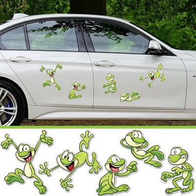 Reusable Frog Magnetic Stickers, 5-Piece Cute Animal Decals for Refrigerator Aut