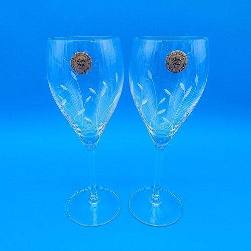 RARE Vintage Princess House Crystal "Garden Mist" Wine Goblets Set Of 2