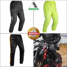 Oxford Rainseal Motorcycle Bike Over Trousers Hi-Vis Black Yellow All Weather