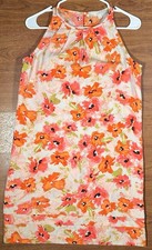 Ann Taylor LOFT Womens Halter Sheath Dress Size 4 Floral Watercolor Sleeveless