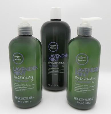 PAUL MITCHELL TEA TREE LAVENDER MINT MOISTURIZING SHAMPOO & CONDITIONER Trio!