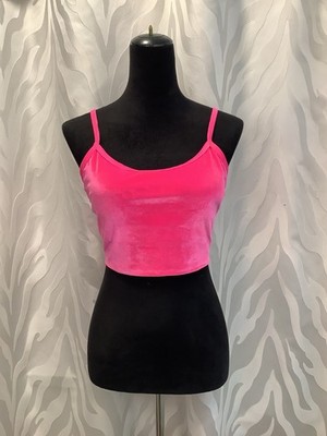 V.S PINK Active Velour Ultimate Lightly Lined Neon Pink Sports Bra/Bralette L