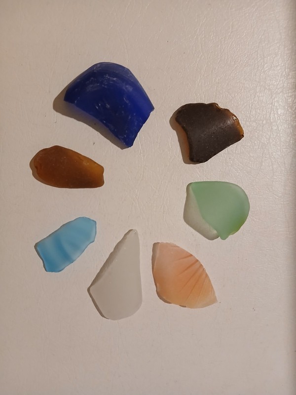 Sea Glass Rainbow Lot with Different Shapes & Sizes Cobalt & Root beer