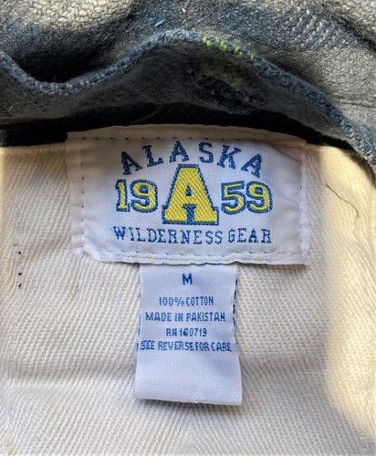 Vintage ALASKA 1959 wilderness gear flanella uomo grigio medio plaid lavoro outdoor - Foto 3 di 8