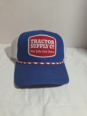 Tractor Supply Co For Life Out Here Blue Trucker Hat With Rope One Size New