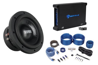 (2) Sundown Audio SA-6.5SW 6.5'' 300w RMS Car Subwoofers+Mono Amplifier+Amp Kit