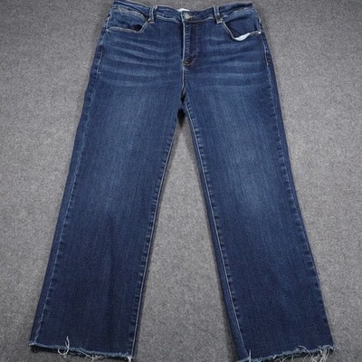 Risen Jeans Los Angeles Dark Wash Raw Hem Straight Leg Jeans 1XL RDP5203X