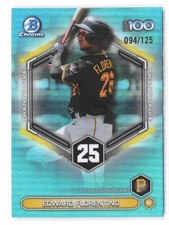 2026 Bowman #BTP-25 Edward Florentino Scouts' Top 100 Aqua Refractor #/125