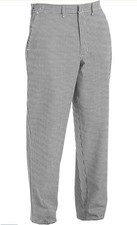NEW 28X32 Chef Pants Black White Houndstooth Check Snap Zip Flat Front Pockets