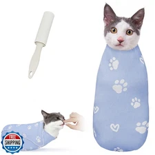 Marnonsis Cat Wrap for Cutting Nails, Self-Adhesive for Grooming, Anti-Scratc