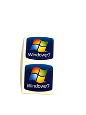 2x Windows  7 Operating System OS Laptop/PC Sticker Badge Decal  20mm x 20mm