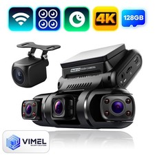 Best Dashcam 4K 360 view WiFi 4 x Channel Front Rear Cam Dash camera 128GB