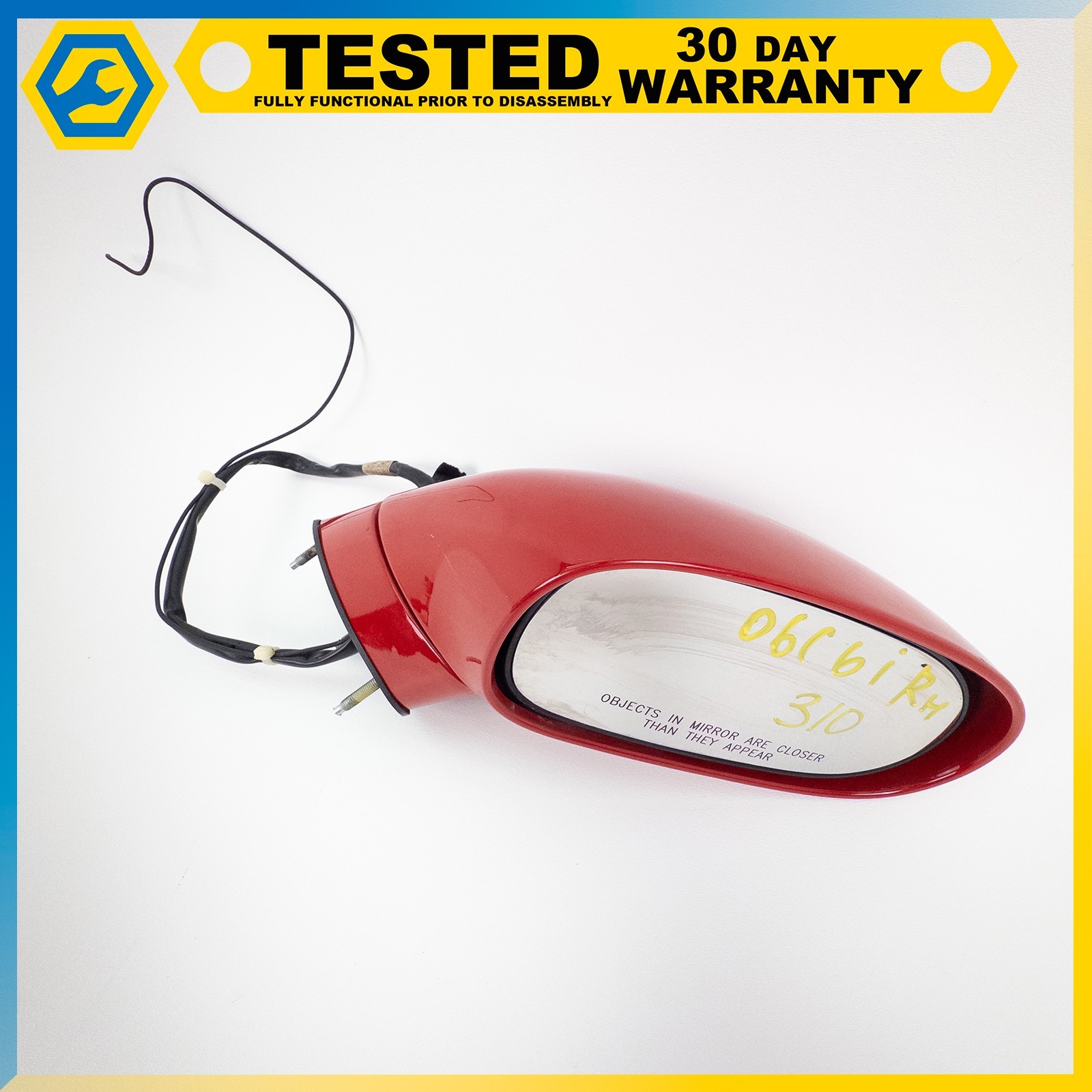 05-13 CHEVROLET CORVETTE C6 FRONT RIGHT POWER FOLD DOOR MIRROR ASSEMBLY RED OEM