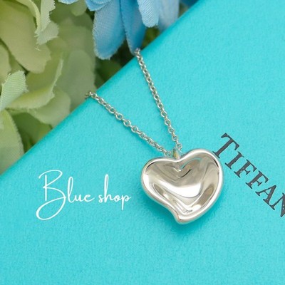 Tiffany Elsa Peretti Curved Full Heart Pendant Necklace