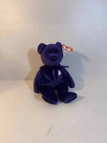 Vtg Ty Beanie Baby PRINCESS Diana Bear 1997 1st Edition P.E Pellets Original tag