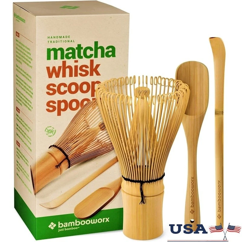 Bamboo Matcha Tea Set Whisk Scoop Spoon Authentic Frothy Experience Natural Gift