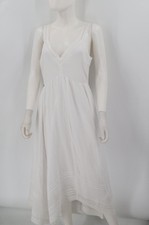 Express Women's White Cotton Midi Dress Medium Lace Trim Sleeveless