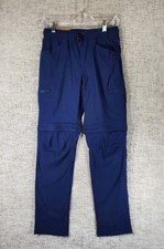 Eddie Bauer Convertible Pants Kids Large 14/16 Navy Blue Pants to Shorts NEW