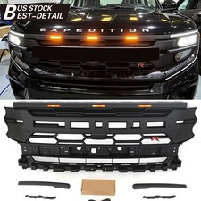 Black Front Grille Fit For 2025-2026 Ford Expedition Bumper Grill Wled Lights