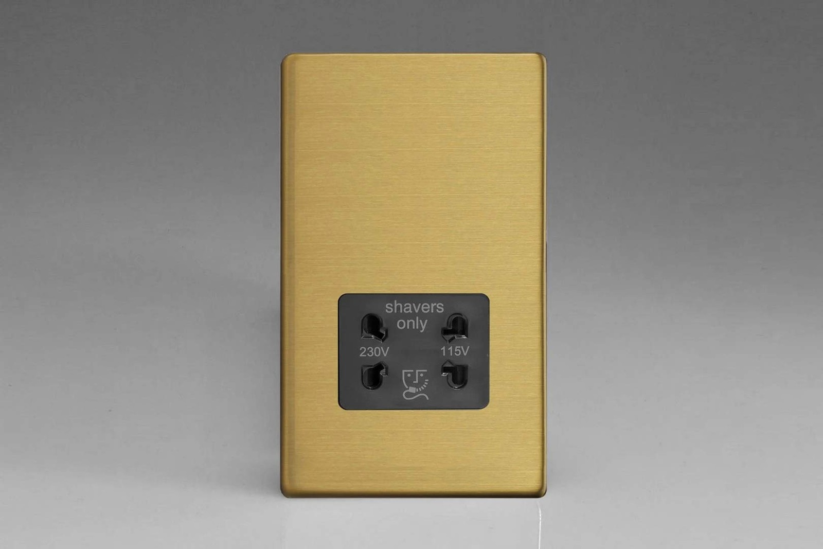 Varilight XDBSSBS Shaver Socket Black Brushed Brass