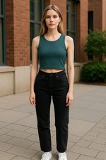 Gap Teen Girls Slim Fit Tank Top Cropped Green Sz Medium 8