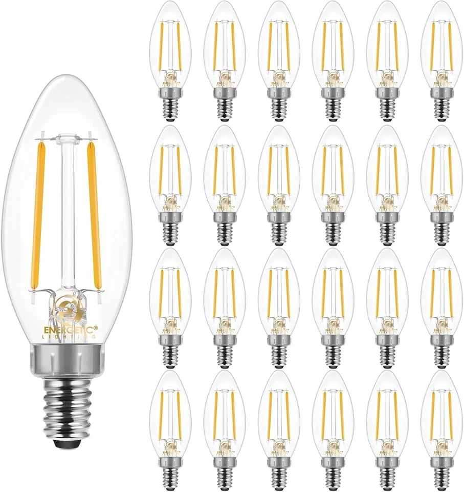 Energy-Saving 60W Equivalent Dimmable Candelabra LEDs - 550 Lumens, 24-Pack - Image 3 of 4