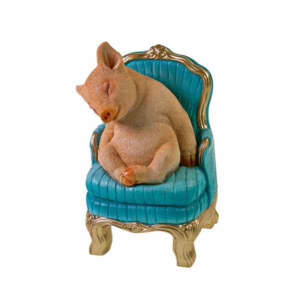 Werner Voß Dekofigur Schwein Auf Sessel, Polyresin, Bunt, 22 Cm, 56309-image