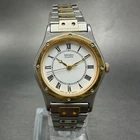 Seiko Watch Women 23mm White Dial Two Tone Round 1221-0040 New Battery Vintage