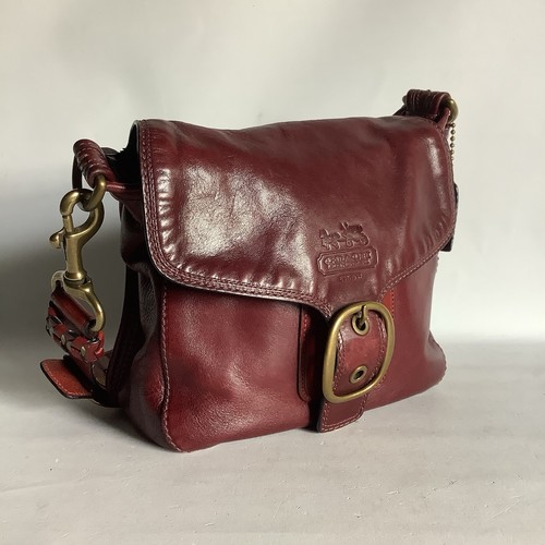 RARE Vintage Coach Bleeker Legacy Tattersall Flap Shoulder Bag 11419 in Oxblood - Picture 6 of 22